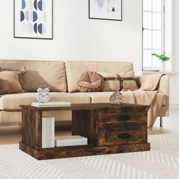 Brown wood deals coffee table